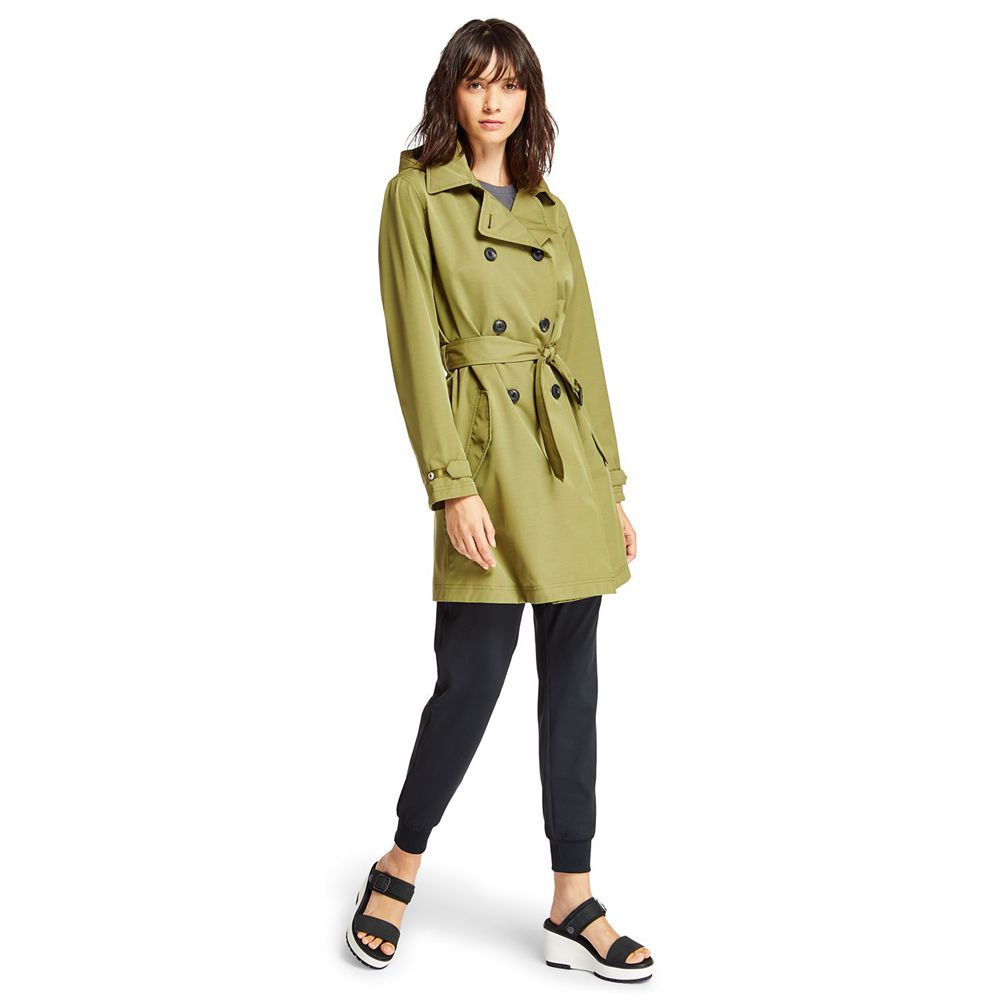 Abrigos Timberland Mujer Classic Waterproof Trench Verde Oliva - Chile SZT-346210